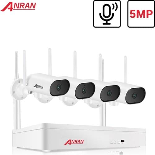ANRAN 5MP PTZ Video Surveillance System CCTV Security Camera System WIFI Video Surveillance Kit Audio Record Waterproof Rotate
