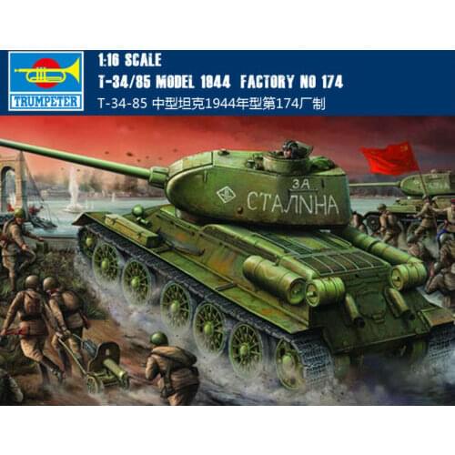 Trumpeter 00904 1/16 T-34/85 Model 1944 Factory No.174 Tank Armored Car Kit TH06709-SMT6