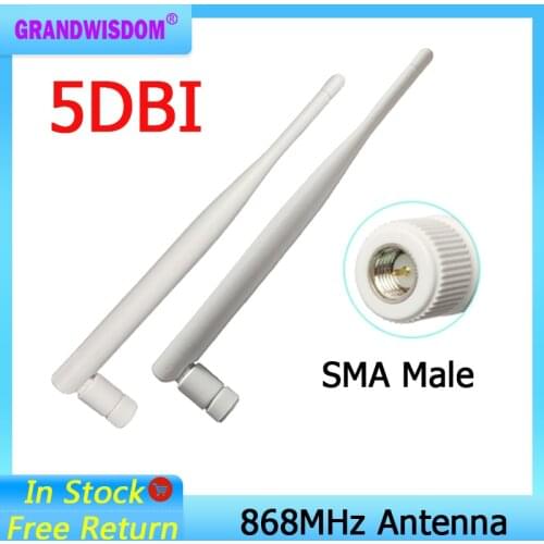 1pcs 868MHz 915MHz Antenna 5dbi SMA Male Connector GSM 915 MHz 868 MHz antena signal repeater antenne waterproof Lorawan