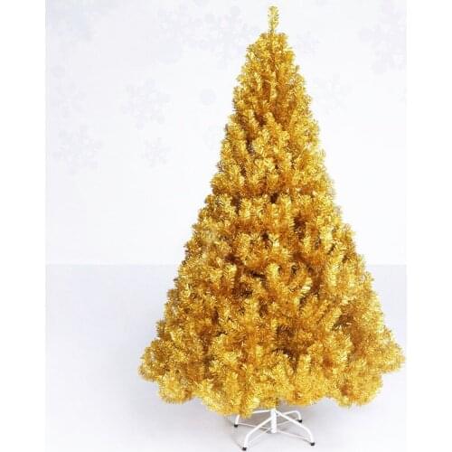 1.8m 2.1m Environmental Protection PVC Leaves Golden Christmas Tree