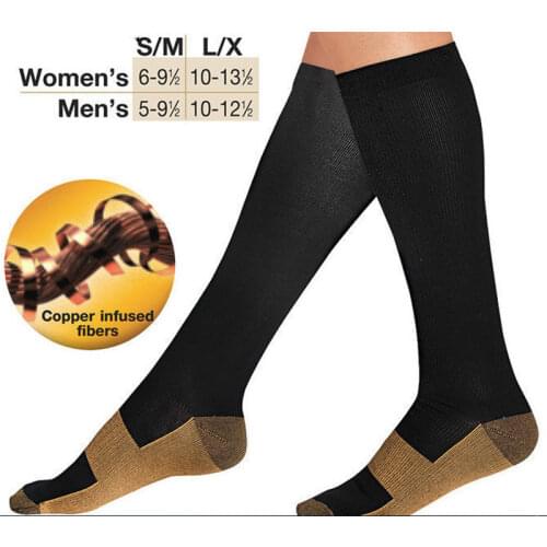 Anti-Fatigue Compression Socks Great for travel Varicose veins Women and Mens Miracle copper socks Leg Massager