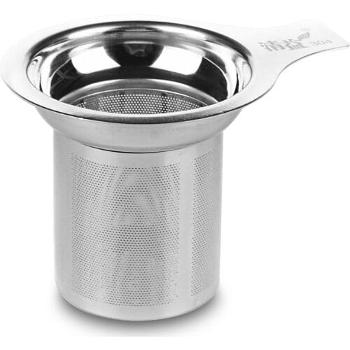 Stainless Steel Strainer with Lid Fine Mesh Kungfu Tea Leaf Funnel Filter