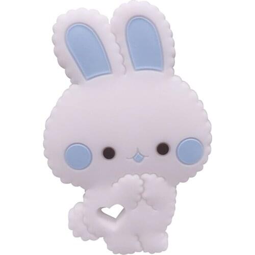 10pcs Silicone Rodent Teethers Animal Bunny BPA Free for Baby Teething Chew Charms Food Grade Silicone Teether Bead Toy Gift