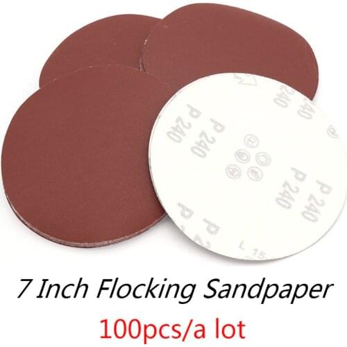 100pcs CIBO 180mm 7 Inch Round Sandpaper Disk Sand Sheets Grit 60-Grit 2000 Hook and Loop Sanding Disc Polish Free Shipping