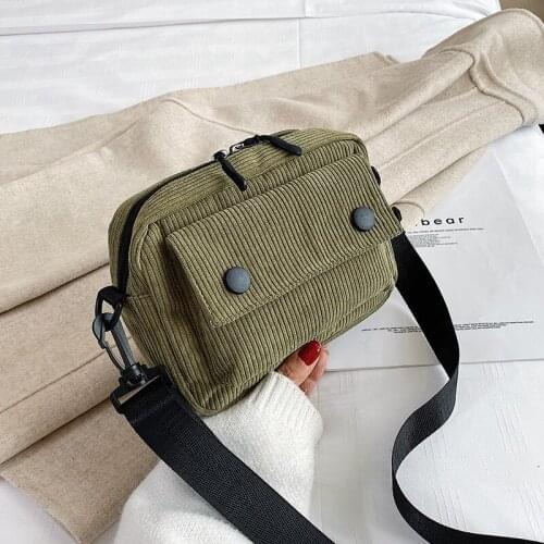 New corduroy fashion messenger bag Korean retro leisure bag