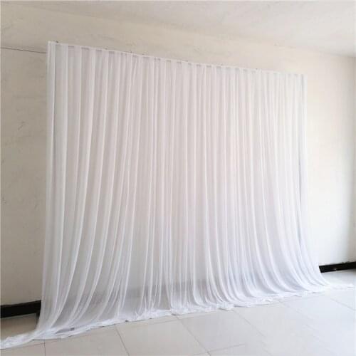 3x3M/10x10FT White Sheer Silk Cloth Drapes Panels Hanging Curtains Photo Backdrop Wedding Party Events DIY Drapery Decoration
