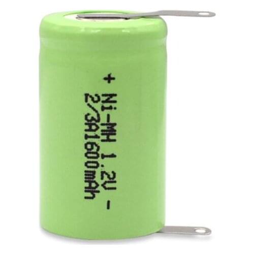 4Pieces/lot Original New 1.2V 2/3A 1600mAh Ni-Mh 2/3A Ni-Mh Rechargeable Battery With Pins