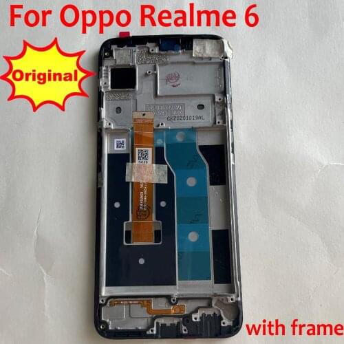 6.5" Original For Oppo Realme 6 RMX2001 LCD Display Screen + Touch Panel Digitizer Assembly with Frame Pantalla Replacement