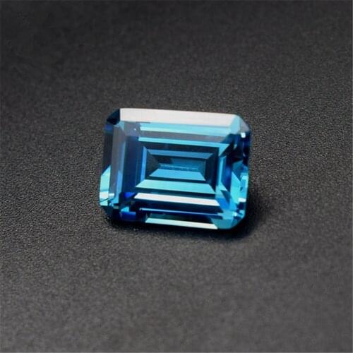 Aquamarine Rectangle Faceted Gemstone Emerald Cut Aquamarine Gem Multiple Sizes to Choose GA43