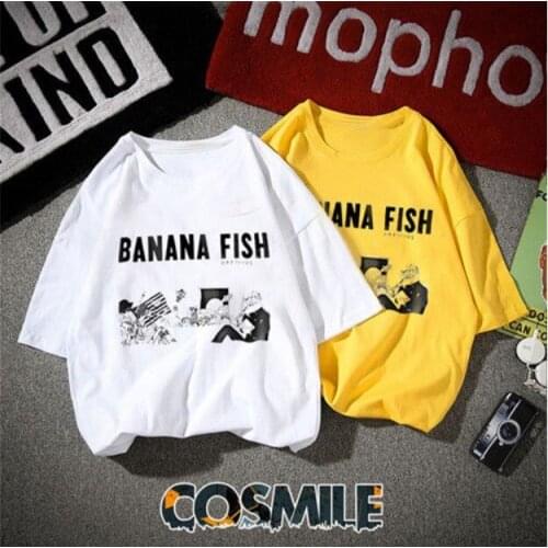 BANANA FISH Ash Lynx Eiji Okumura Cosplay Casual Top Tee Anime Costume T Shirt Tank Tees T-shirt