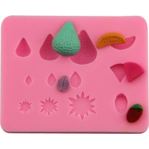 Strawberry fruit waffle dessert sugar cake food standard silicone DIY baking decorative gypsum drop glue hand soap mold tool