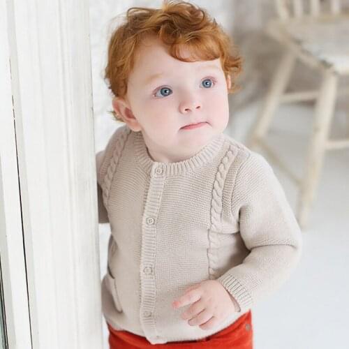 European and American Foreign Trade Childrens Sweater Cardigan Baby Cardigan Twist Knit Coat