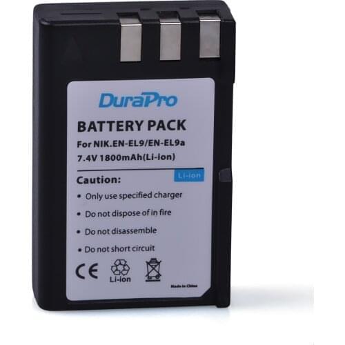 DuraPro 1pc 1800mAh EN-EL9 EN EL9 ENEL9 Rechargeable Camera Battery For Nikon EN-EL9a D40 D40X D60 D3000 D5000 Camera