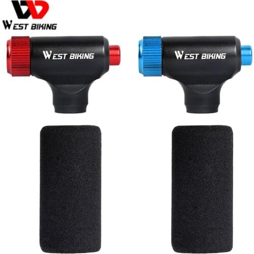 WEST BIKING Bike CO2 Pump For Bicycle Schrader Presta Adapter Bike Pump Inflator Aluminum Tire Tube Mini Hand Bicycle Pumps