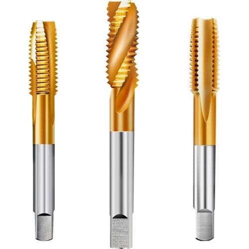 M2-M16 HSS 6542 Machine Taps Screw Spiral Point Straight Groove Thread Taps TiN Coated Machine Screw Tap Thread Forming Tap