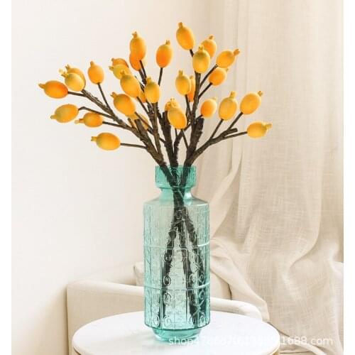Simulation Plastic Loquat Fruit For Luxury Home Decoration Shopping Mall Window Display Fake Flowers Branches Ornaments