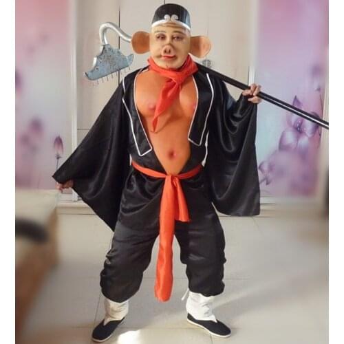 Chinese ancient classic story journey to the west stage costumes XI YOUJI costume ZHU BAJIE role play