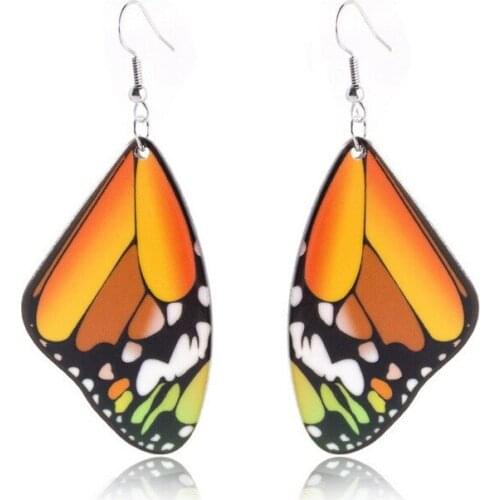 Beautiful Autumn Sunset Rounded Sprite Fairy Wing/Butterfly/Cicada Acrylic Earrings for Women Girls