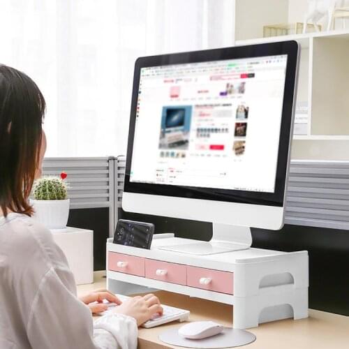 Creative Desktop Computer Keyboard Storage Holders Drawer Stationery Pen Books Sundries Shelf Home Office Box Organizer Supplies
