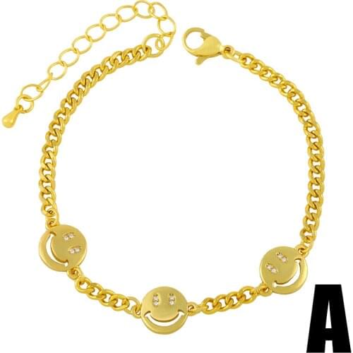 Smiley Face Instagram Niche Design Fashion 2021 New Web Celebrity Cool Bestie Bracelet Trend