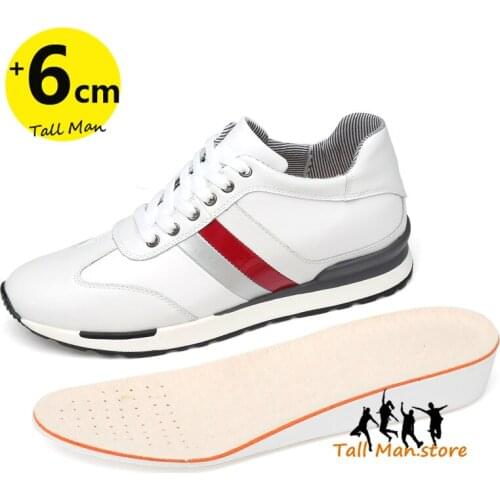 Sneakers Men Height Shoes Elevator Shoes Height Increase Shoes Leather Shoes Insoles 6CM Tall Shoes
