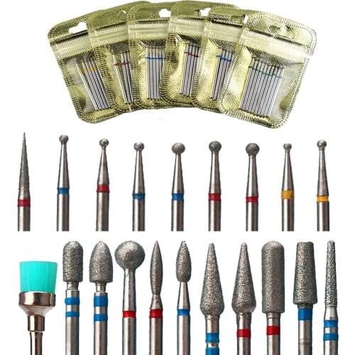 10pcs/Set Diamond Nail Mill for Manicure Nail Drill Bits Pedicure Eletric Machine Nail Tools Sets Nail Bit Brush Burr Tools