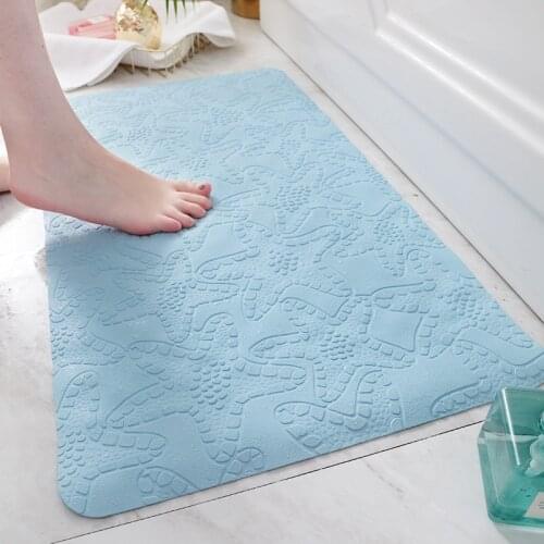 NEW Eco-friendly Tasteless Rubber Non-slip Mat Shower Bath Massage Pad with Suction Cup Bath Mat Soft Stylish Bathroom Floor Mat