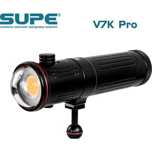 SUPE Scubalamp V7K PRO 15000Lum Underwater Photo Video Light Scuba Diving Light Search Light Beam Angle 120 Dual&Rotation 4 mode