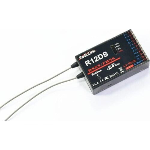 RadioLink R12DS 12CH 12 Channel Receiver 2.4Ghz for AT10 AT10II Transmitter FPV RC Quadcopter Helicopter Device F04939
