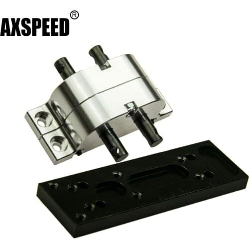 AXSPEED Silver Metal Transfer Case Gearbox Black Intermediate Fixing Plate for Axial SCX10 D90 1:10 RC Crawler Car Upgrade Parts