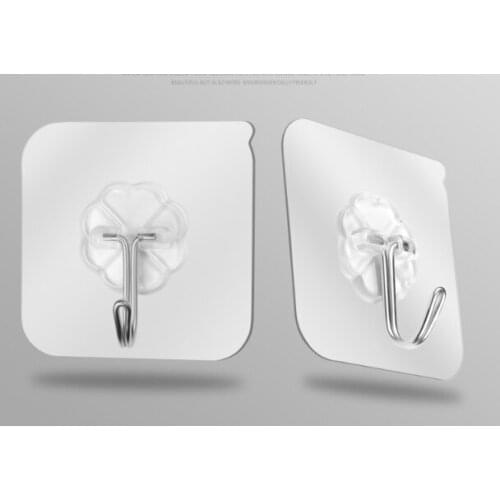 Transparent Hook For Bathroom Self-Adhesive Door Wall Hook Kitchen Supplies Storage Rack Hanger Suction Cup Towel Hanging Hook