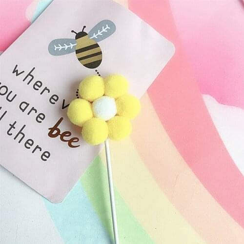 Multicolor Ball Baby Shower Anniversary Baking Supplies Blue Dessert Love Gifts Flower Cake Topper for Birthday Decoration