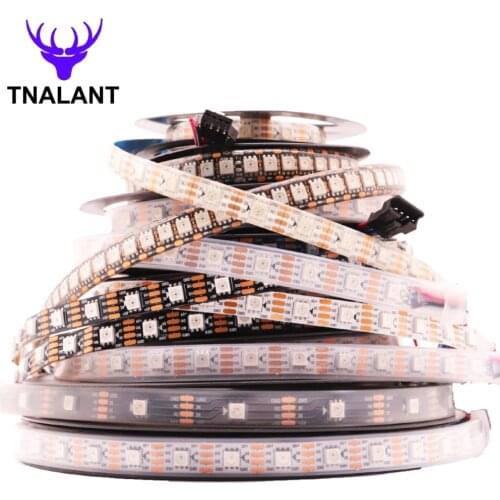 WS2813 WS2812 Update Smart RGB Led Strip Dual Signal Individually Addressable 30 60 144 LEDs WS2812 IC Black White PCB DC5V
