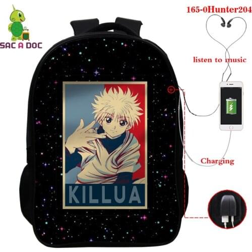 Hunter X Hunter Anime Print Backpack Boys Shoulder Bags School Backapck for Teenager Girls Anime Laptop Travel Rucksack Knapsack