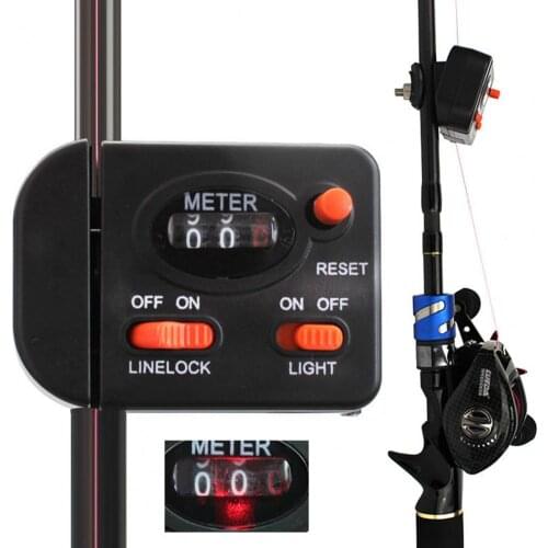 Fishing Line Counter Digital Display Large Line Capacity ABS Strong Bearing Lighted Line Gauge for Squid
