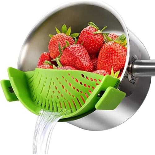 Clip Strainer Strainers Colanders Kitchen Silicone Food Strainer Hands-free Pan Strainer Pasta Strainer Fits All Bowls And Pots