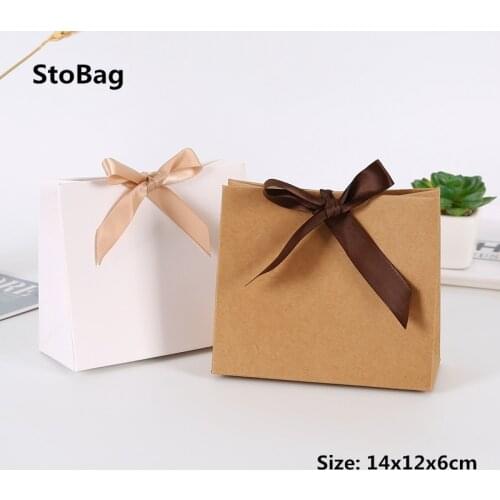 StoBag 20pcs 14x12x6cm Candy Kraft/Marble/Pink/White Candy Box Wedding Birthday Gift Chocolate Pacakging Supplies Event Favor