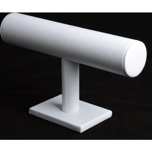 De Bijoux 1pc PU leather Bracelet Bangle Watches Jewelry White Display Rack Stand Holder 10x2" HOT,Showcase Stand #95191