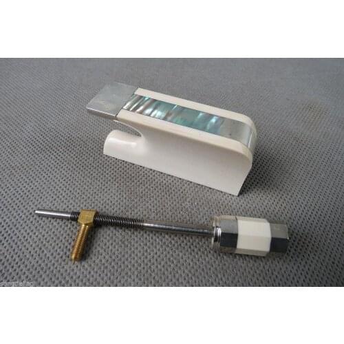 France style white bass bow frog 3/4 silver mounted