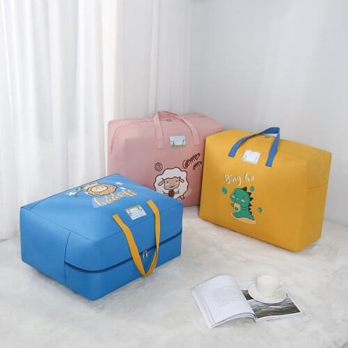 High Capacity Cartoon Oxford Quilt Bag Home Wardrobes Duvets Clothes Things Storage Organizer Foldable Move House Zip Packs