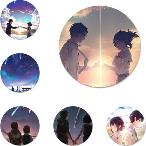 Kiminonawa Your Name Japanese anime Badge Brooch Pin Accessories For Clothes Backpack Decoration gift 58mm