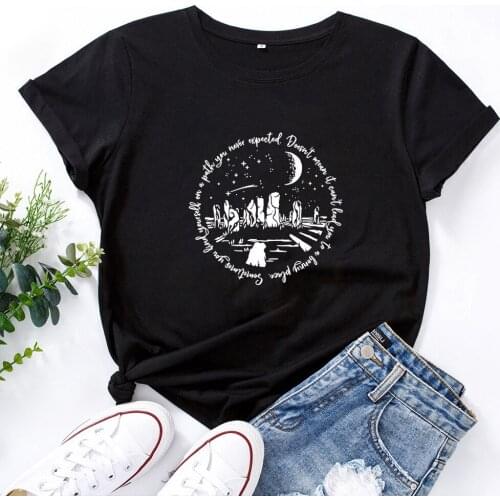 Doesn't Mean It Can't Lead You To A Bonny Place.T-Shirts Women O-neck Cotton T Shirt Tops Casual t shirt for women
