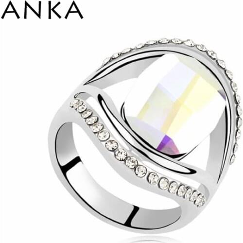 ANKA 2020 New Arrival Top Fashion Bands Trendy Rings For Women fine Jewelry Charm Crystal Ring Crystals from Austria #97389