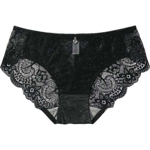 1Pc Mid-Rise Knickers Sexy Hollow Briefs Ultra Thin Lingerie Womens Sexy Soft Lace Panties Underwear Underpants F7I4