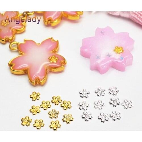 100Pcs Cherry Flower Frame UV Resin Charm Filling Bezel Setting Cabochon Fillers JUL3