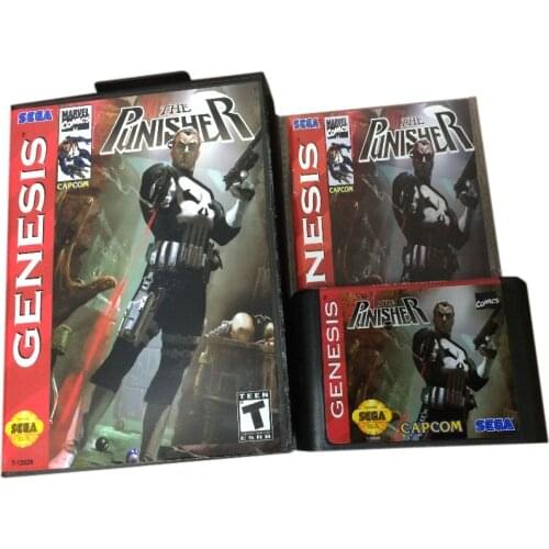 The Punisher 16 Bit MD Game Card with Manual Book and Retail Box For Sega Genesis & Mega Drive