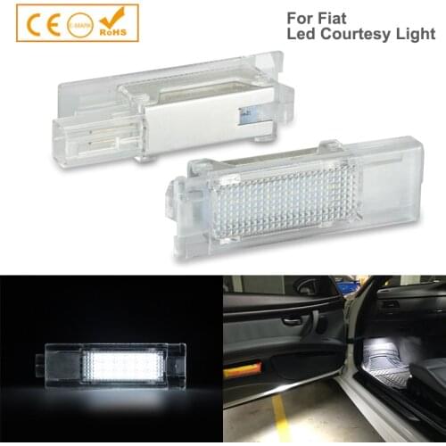 2Pcs 18SMD LED Courtesy Light Interior Footwell Boot Door Lamps For Fiat 500L 199 500X 334 Grande Punto Dodge Challenger R/T