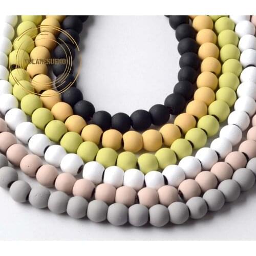 4/6/8mm Natural 6 Colors Hematite Stone Beads Matte Rubber Round Spacer Beads For Jewelry Making Needlework Bracelet Accessories