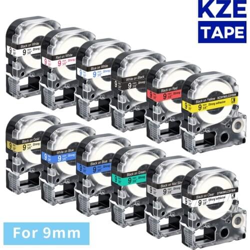9mm 1pcs Multicolor SS9KW SC9YW SC9RW SD9K ST9KW Label Tapes for Epson Label Printer for KingJim label maker LW-300 LW400