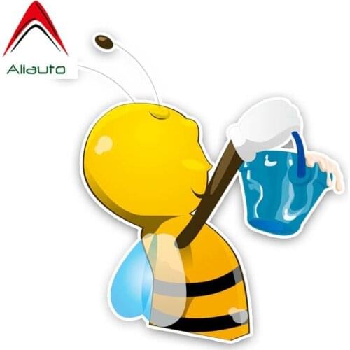 Aliauto Funny Car Sticker Bees Carry Honey Buckets Decal Accessories PVC for Volkswagen Polo Ford BMW Audi Toyota,17cm*16cm